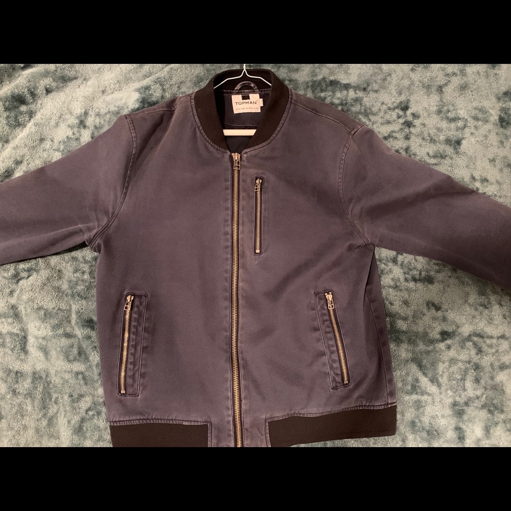 Topman Navy Blue Bomber jacket size XL